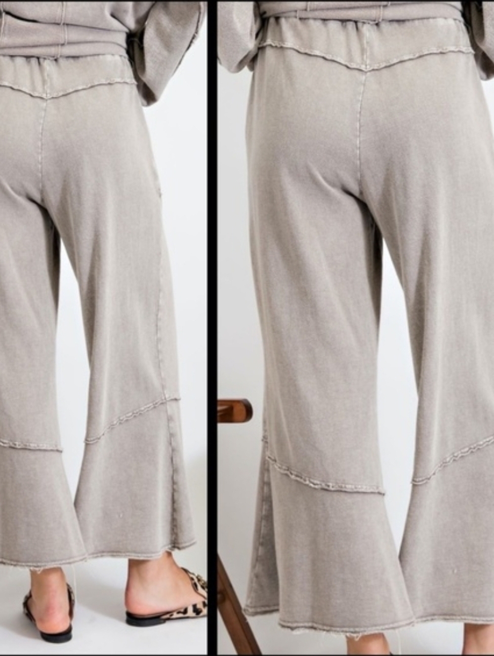 Easel "Feeling Good" Mineral Wash Cotton Distressed Pants Medium - Picture 4 of 17